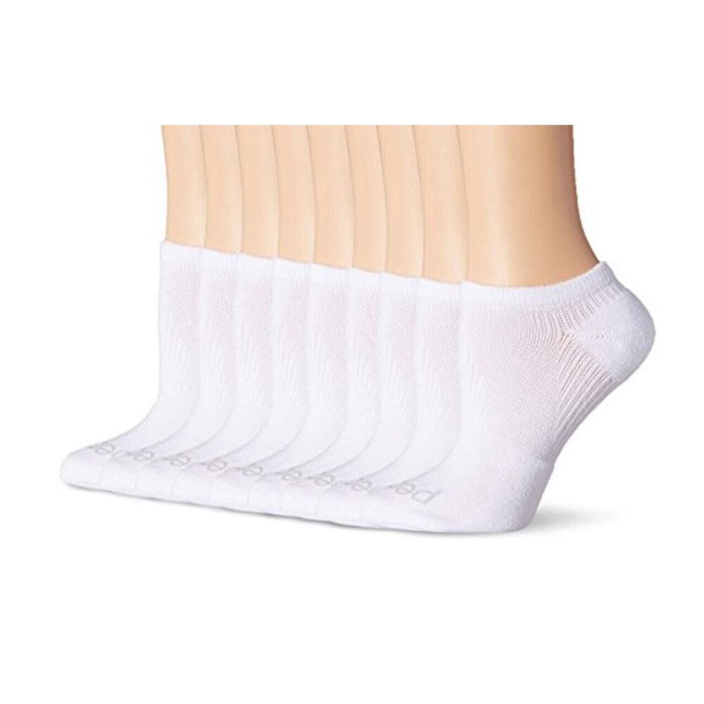 Peds Ladies No Show Sport Socks Solid 8-pair Pack White Size M 8667